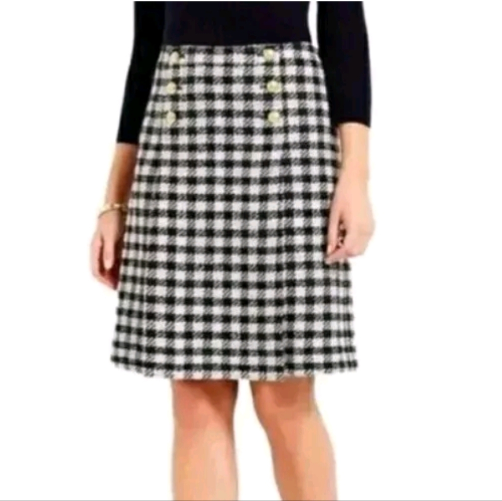 Talbots Black and White Checkered Skirt 14